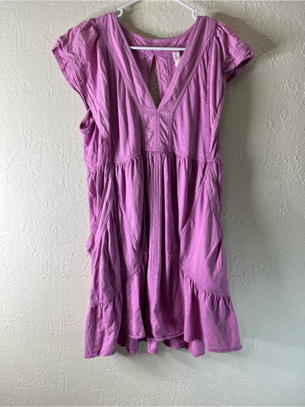 Anthropologie Daily Practice Short Flutter Sleeve Mini Dress in Pink - Picture 4 of 15